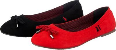 Derimod Klassische Ballerinas rot Casual-Look Schuhe Ballerinas 