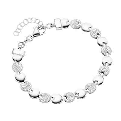 Smart Jewel Armband linsenförmige Silberelemente, Silber 925 Armbänder