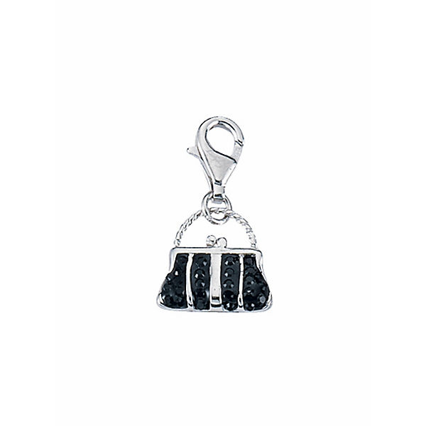 Adelia´s Damen Silberschmuck 925 Silber Charms Anhänger Tasche mit Glasstein Kettenanhänger
