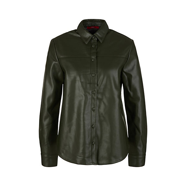 Bekleidung Langarmblusen s.Oliver Langarmbluse im Leder-Look Langarmblusen olive Bekleidung Langarmblusen s.Oliver Langarmbluse im Leder-Look Langarmblusen olive