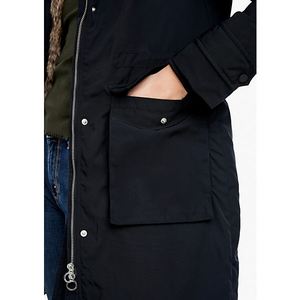 Bekleidung Klassische Mäntel s.Oliver Parka mit Fake Fur-Futter Mäntel blau Bekleidung Klassische Mäntel s.Oliver Parka mit Fake Fur-Futter Mäntel blau