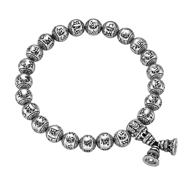 Accessoires Armbänder GIORGIO MARTELLO Giorgio Martello Milano Armband Kugeln mit tibetischen Glücks-Symbolen Silber 925 Armbänd