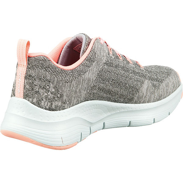 Schuhe Komfort-Halbschuhe SKECHERS Arch Fit Comfy Wave Sneakers Low grau