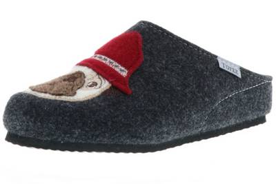 Tofee Tofee Damen Hausschuhe Pantoffeln Pantoletten Naturwollfilz Mops Anthrazit Hausschuhe Anthrazit Mirapodo
