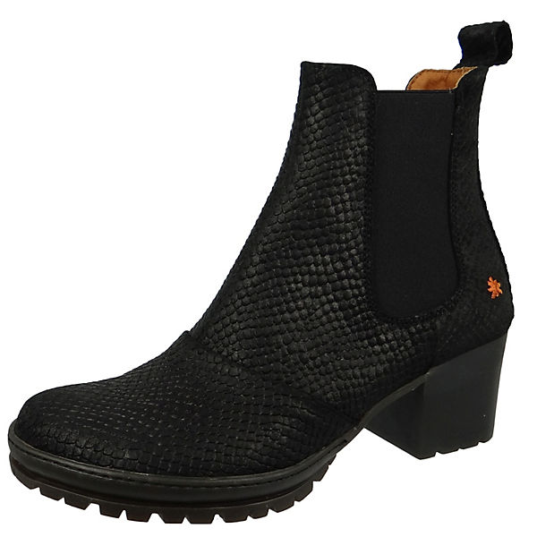 Camden 1235P Damen Stiefeletten Elegant Leder Schwarz Piton Black Ankle Boots