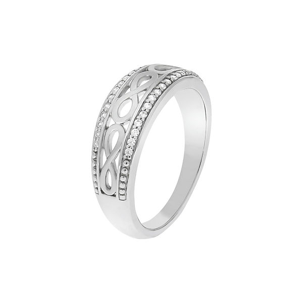 Accessoires Ringe Zeeme Ring Silber 925 glanz/mattiert Zirkonia Zirkonia rhodiniert Ringe weiß