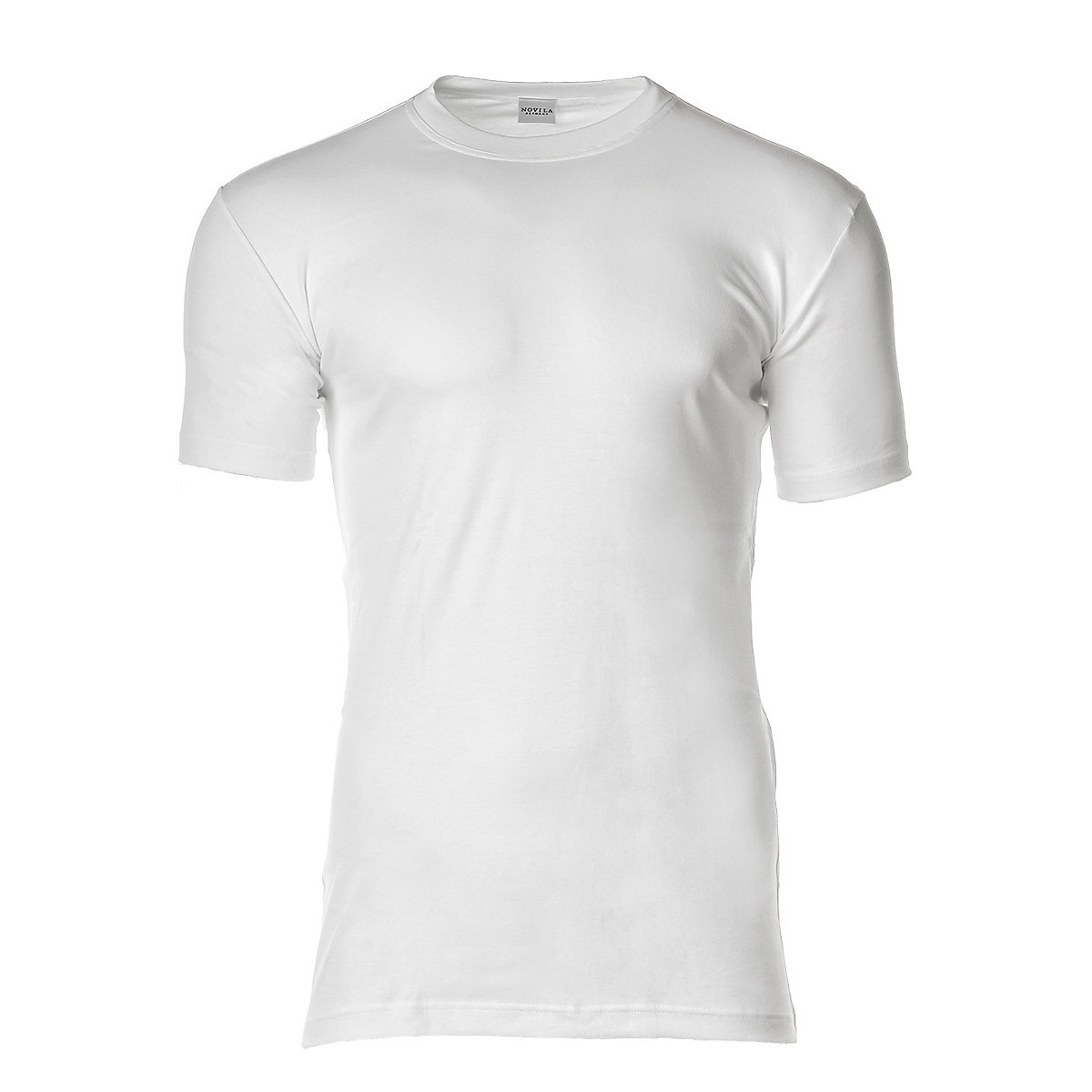 NOVILA Herren American-Shirt Rundhals Natural Comfort Feininterlock T-Shirts weiß