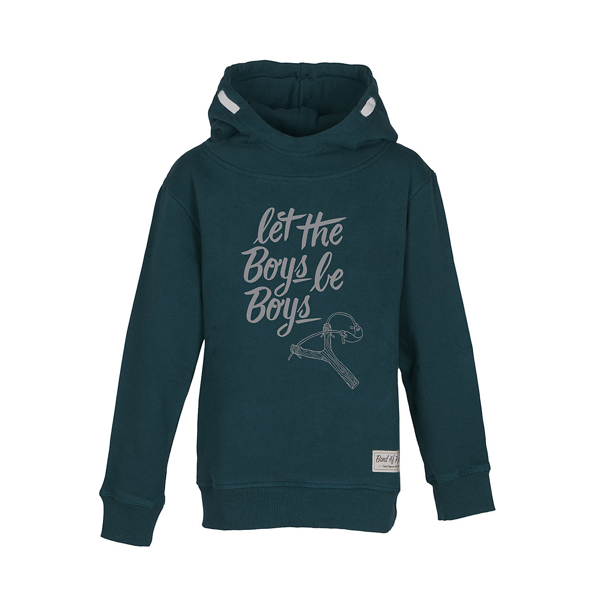 Band of Rascals Hooded Let The Boys Be Boys Pullover petrol
