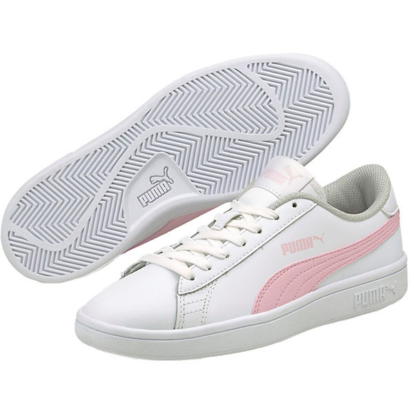 Schuhe Sneakers Low PUMA Sneakers Low SMASH V2 L JR für Mädchen rosa/weiß