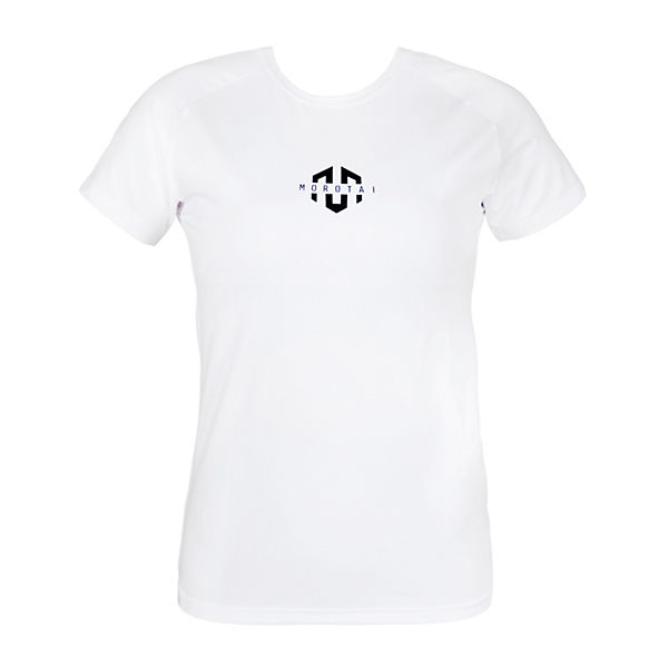 Bekleidung T-Shirts MOROTAI Damen T-Shirt Premium Basic Logo Tee T-Shirts weiß
