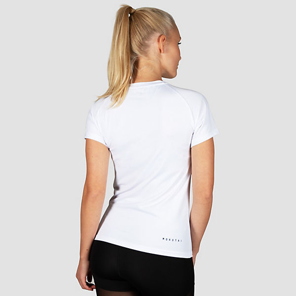Bekleidung T-Shirts MOROTAI Damen T-Shirt Premium Basic Logo Tee T-Shirts weiß