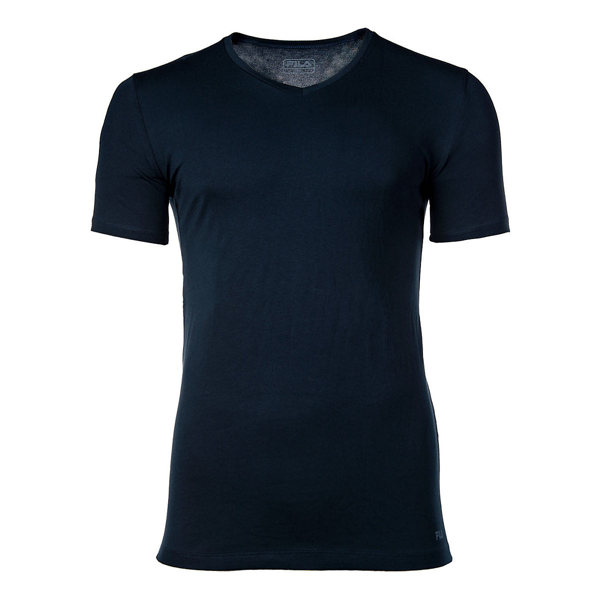 FILA Herren Unterhemd V-Ausschnitt Single Jersey einfarbig T-Shirts blau