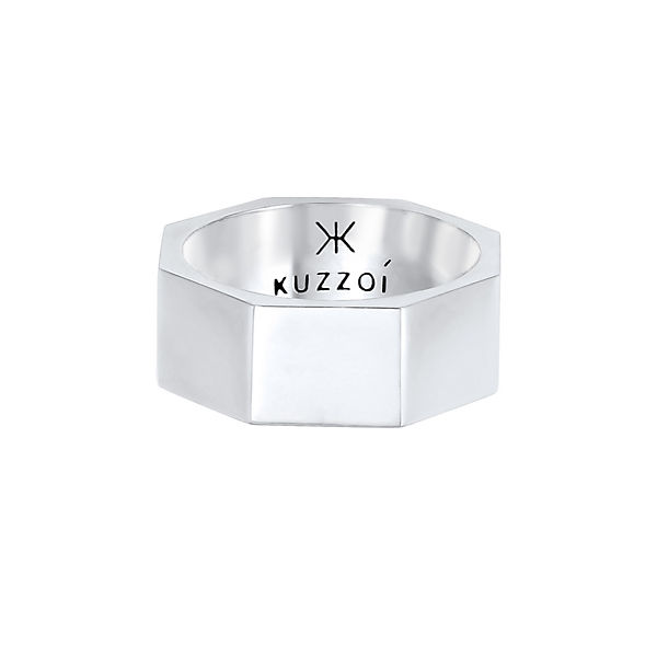Accessoires Ringe Kuzzoi Kuzzoi Ring Herren Bandring Achteck Hexagon 925 Silber Ringe silber