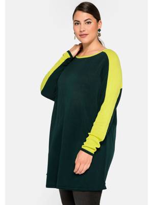 sheego Pullover Pullover dunkelgrün