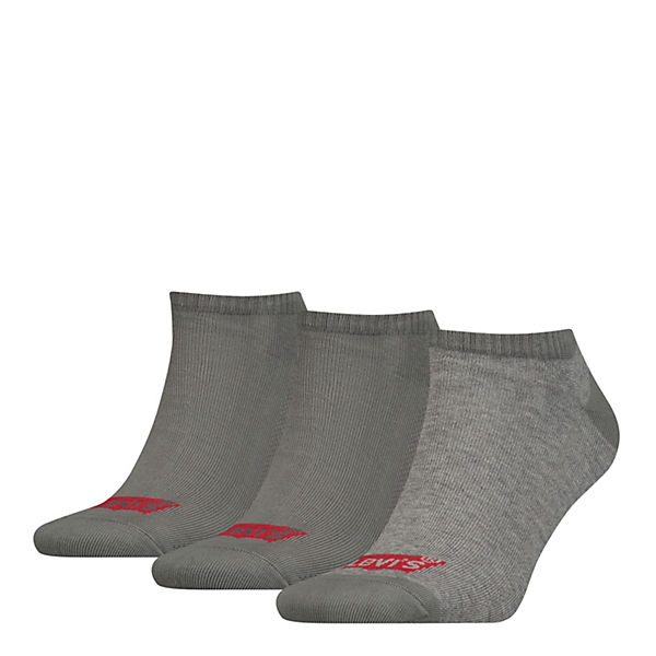 LEVIS LEVI´S Unisex 3er Pack Sportsocken - Low Cut BATWING, Logo, einfarbig Socken