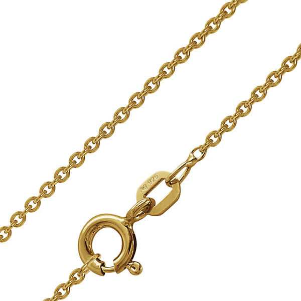 Accessoires Halsketten trendor Halskette Gold auf Silber 925 Rundanker Collierkette Ø 1 5 mm Halsketten gold