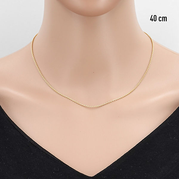 Accessoires Halsketten trendor Halskette Gold auf Silber 925 Rundanker Collierkette Ø 1 5 mm Halsketten gold