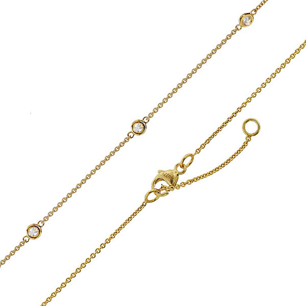 Halskette für Damen Gold 375 (9 Karat) Ankerkette mit Zirkonias Halsketten