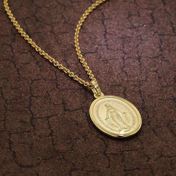 Accessoires Halsketten trendor Milagrosa Anhänger 333 Gold 18 mm + vergoldete Silberkette Halsketten gold