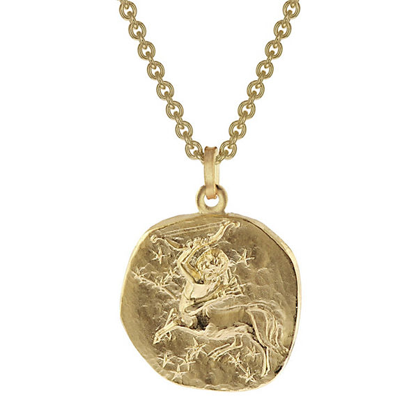 Schütze Sternzeichen Ø 20 mm Herrenkette Gold auf Silber Halsketten