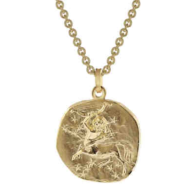 Schütze Sternzeichen Ø 20 mm Herrenkette Gold auf Silber Halsketten