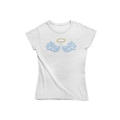mamino Damen T Shirt -Mad but Angelic T-Shirts weiß