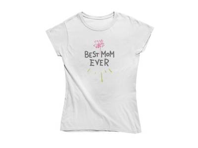 mamino Damen T Shirt -best mom ever T-Shirts weiß