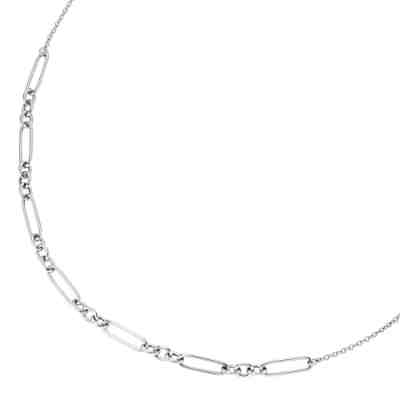 Smart Jewel Collier längliche ovale Glieder als Mittelteil, Silber 925 Halsketten