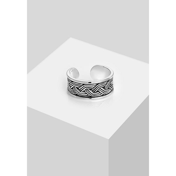 Accessoires Ringe Kuzzoi Kuzzoi Ring Herren Bandring Ornament Design Offen 925 Silber Ringe silber