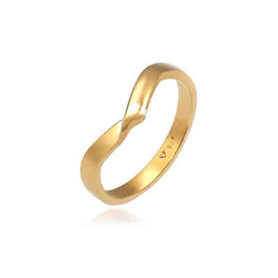 Elli Ring Gedreht Wickelring V Form Trend Basic 925Er Silber Ringe