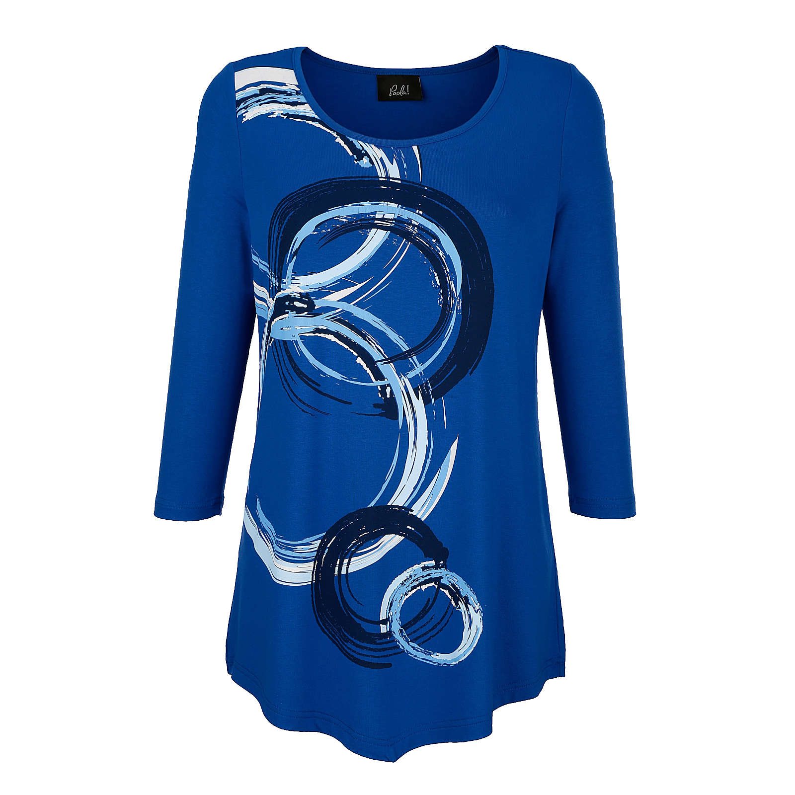 Image of Paola Shirt 3/4-arm grafisch Gerade blickdicht Viskose T-Shirts Adult W royal Damen Gr. 48
