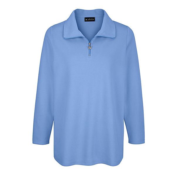 Bekleidung Sweatshirts & -jacken m. collection Sweatshirt in angesagter Basic-Form blau