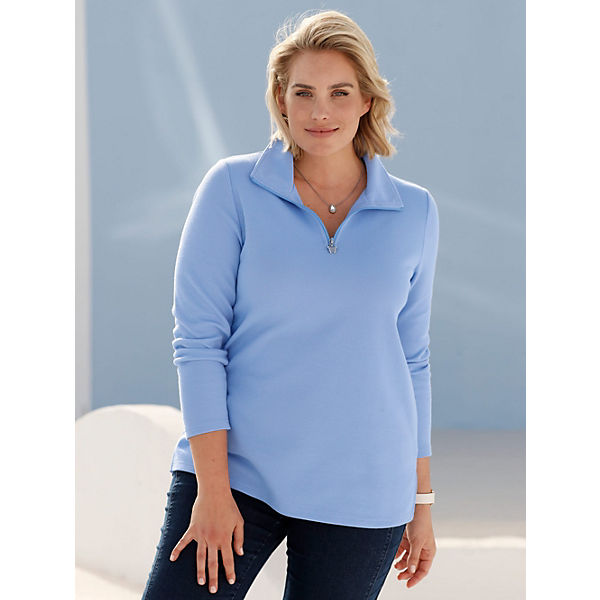 Bekleidung Sweatshirts & -jacken m. collection Sweatshirt in angesagter Basic-Form blau