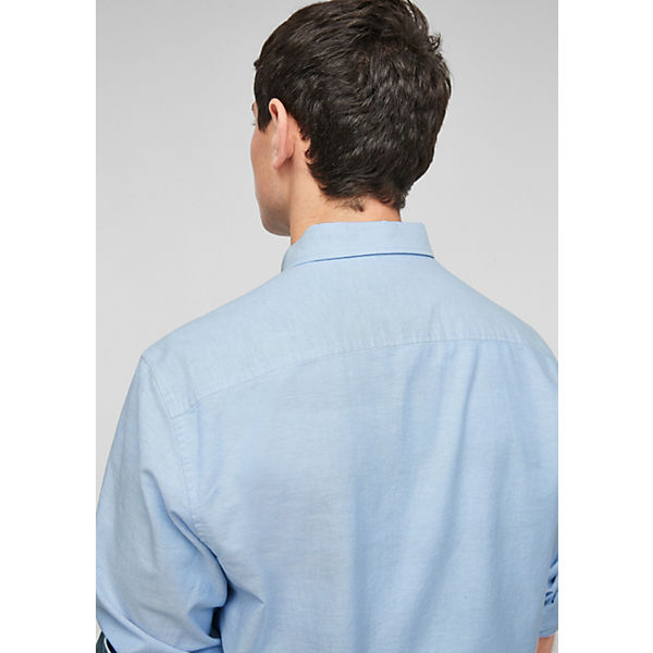 Bekleidung Langarmhemden s.Oliver Regular: Hemd aus Chambray Langarmhemden blau
