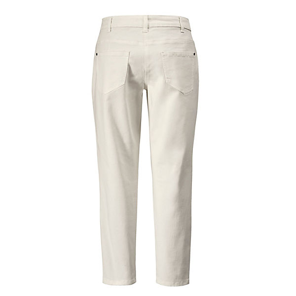 Bekleidung Slim Jeans Sara Lindholm Jeans mit floralen Applikationen offwhite