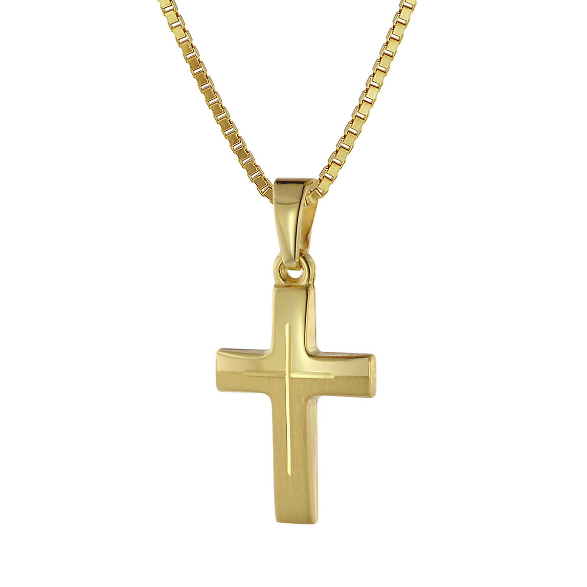 trendor Halskette mit Kreuz für Kinder Gold 333/8 Karat Halsketten gold