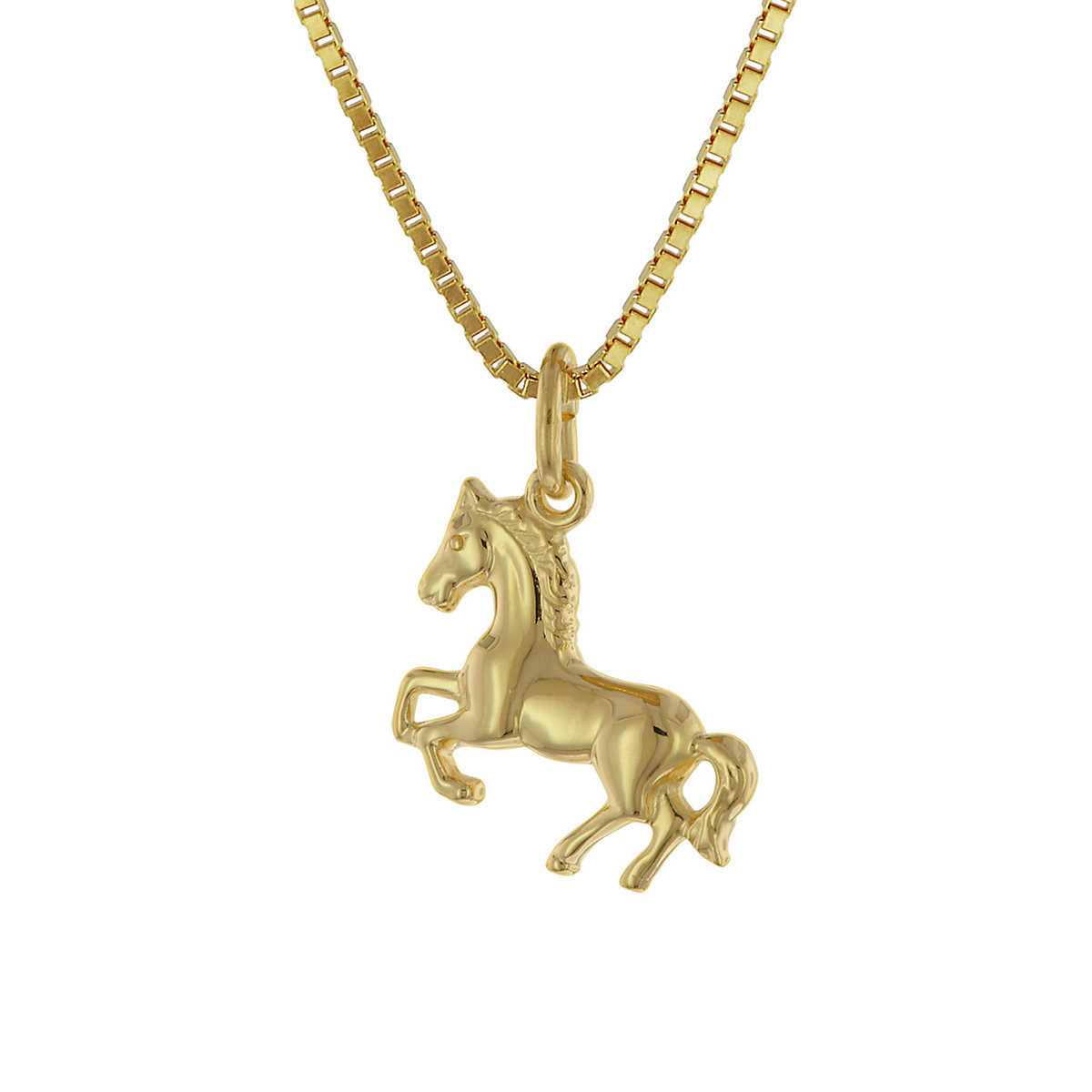 trendor Mädchen-Halskette mit Pferdchen Gold auf Silber 925 Halsketten gold