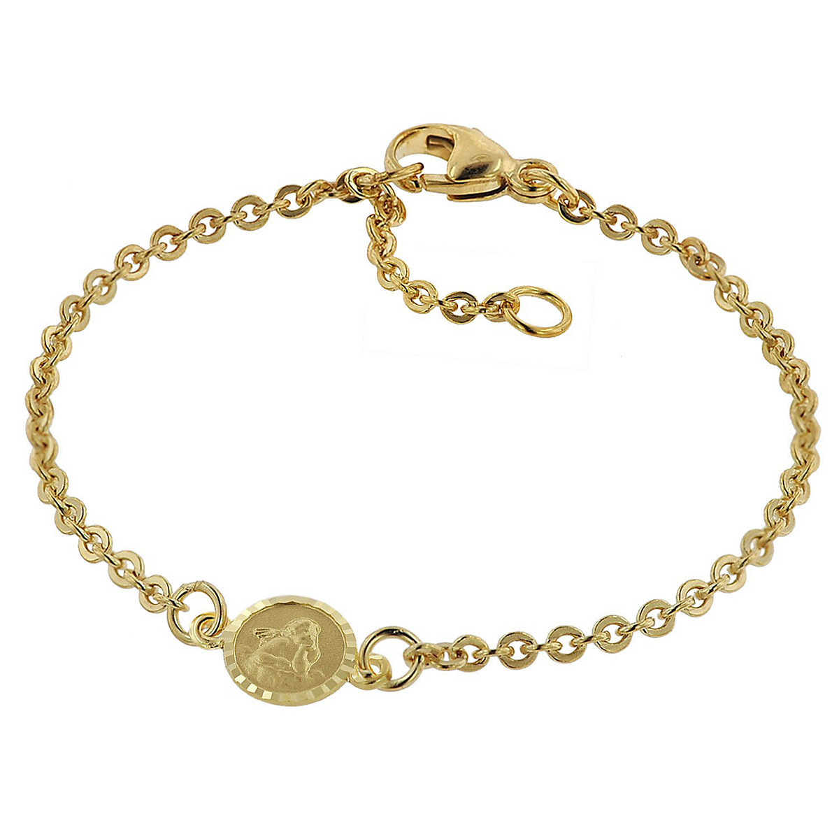 trendor Armband für Babys 333 Gold/8 Kt mit Engel-Plakette 14 cm Armbänder gold