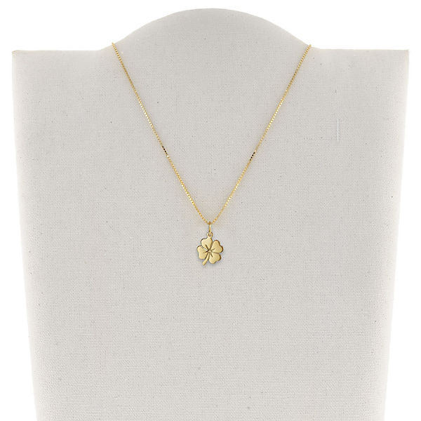Accessoires Halsketten trendor Kleeblatt Anhänger Gold 333 (8 Karat) + goldplattierte Halskette Halsketten gold Accessoires Halsketten trendor Kleeblatt Anhänger Gold 333 (8 Karat) + goldplattierte Halskette Halsketten gold
