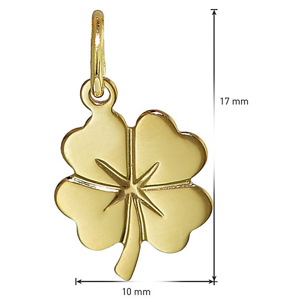 Accessoires Halsketten trendor Kleeblatt Anhänger Gold 333 (8 Karat) + goldplattierte Halskette Halsketten gold