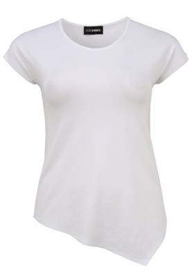Doris Streich T-Shirt T-Shirt mit asymmetrischem Saum T-Shirts weiß