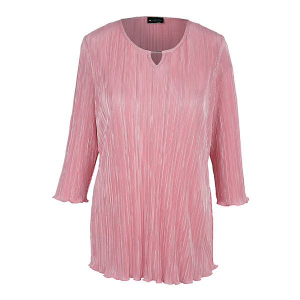 Bekleidung Shirts & Tops m. collection Plisseeshirt mit hübschem Dekoelement am Ausschnitt rosa