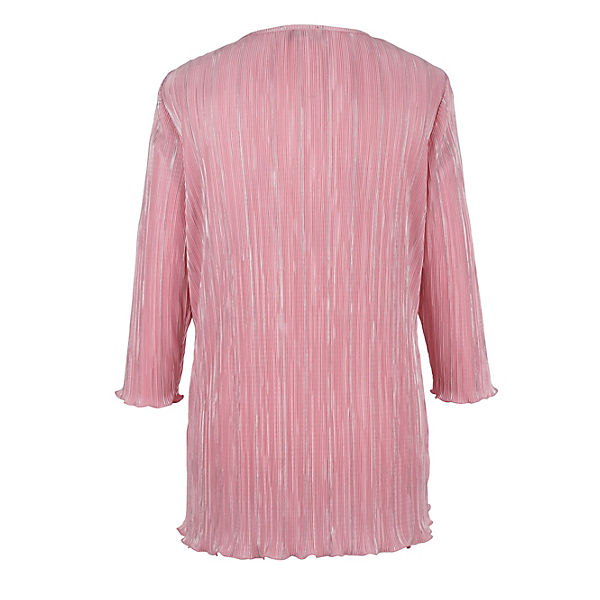 Bekleidung Shirts & Tops m. collection Plisseeshirt mit hübschem Dekoelement am Ausschnitt rosa