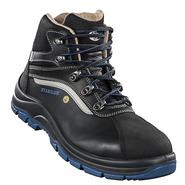 Schuhe Sicherheitsstiefel STABILUS ESD Sicherheitsstiefel SPARTACUS MID S3 Sicherheitsstiefel schwarz/blau