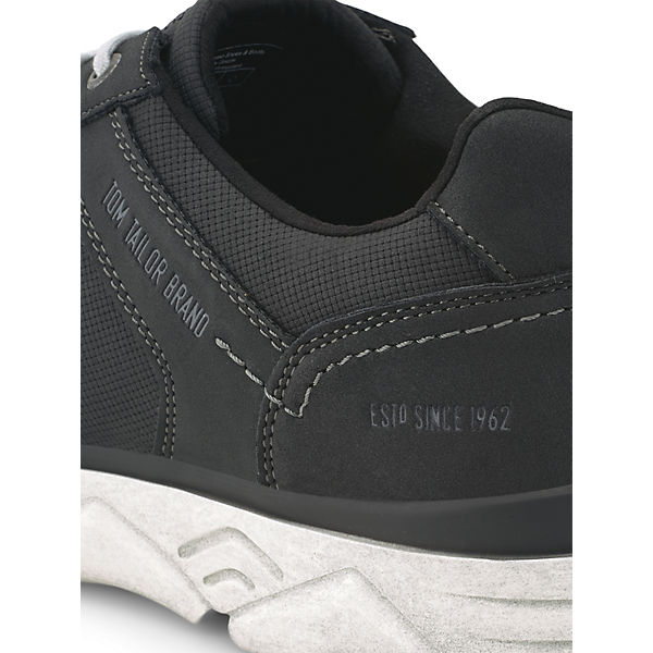 Schuhe Sneakers Low TOM TAILOR Schuhe Tom Tailor Sneaker aus Kunstleder Sneakers Low schwarz