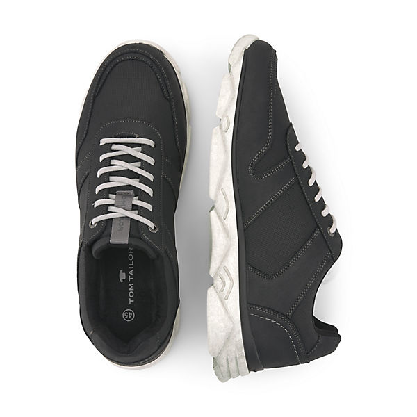 Schuhe Sneakers Low TOM TAILOR Schuhe Tom Tailor Sneaker aus Kunstleder Sneakers Low schwarz