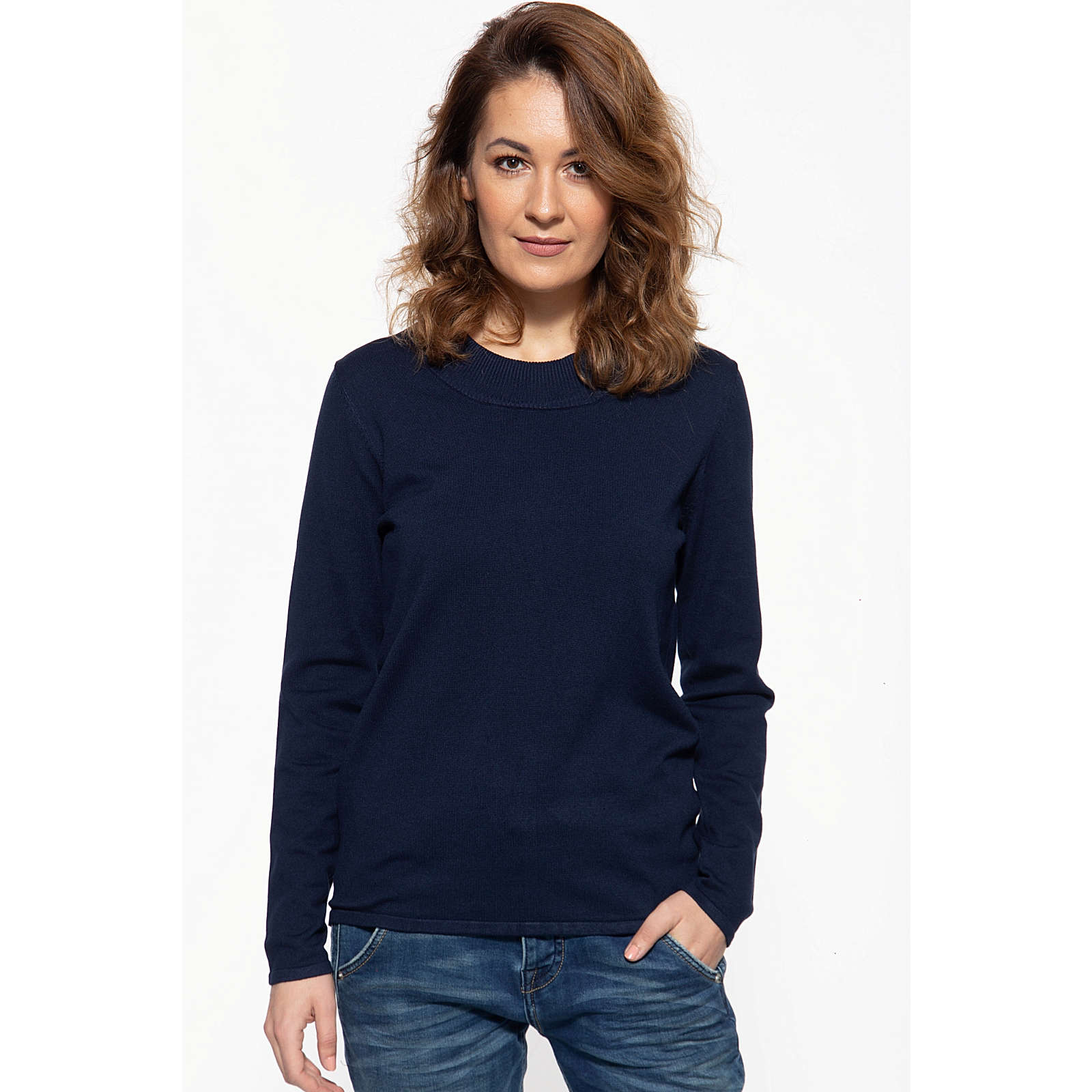 Image of ATT Jeans Basic Pullover mit Rundhals-Ausschnitt Pullover AdultW blau Damen Gr. 40