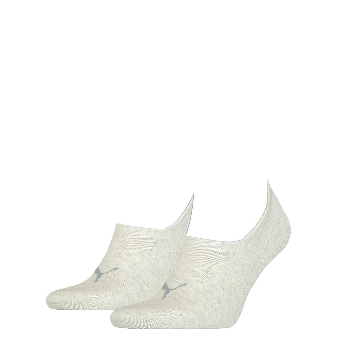 PUMA Unisex Füßlinge 2er Pack Footie Hight-Cut Sneaker-Socken unifarben Sneakersocken creme