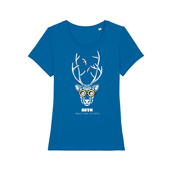 Bekleidung T-Shirts wat APPAREL T-Shirt [#aftn] Rentier T-Shirts blau