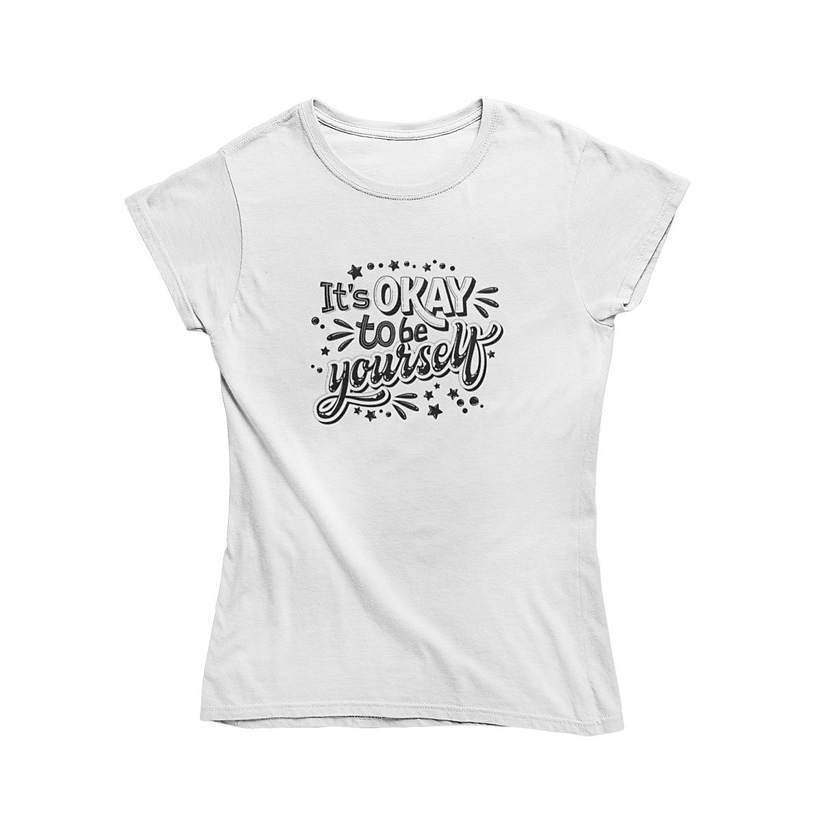 mamino Damen T Shirt -its ok to be yourself T-Shirts weiß